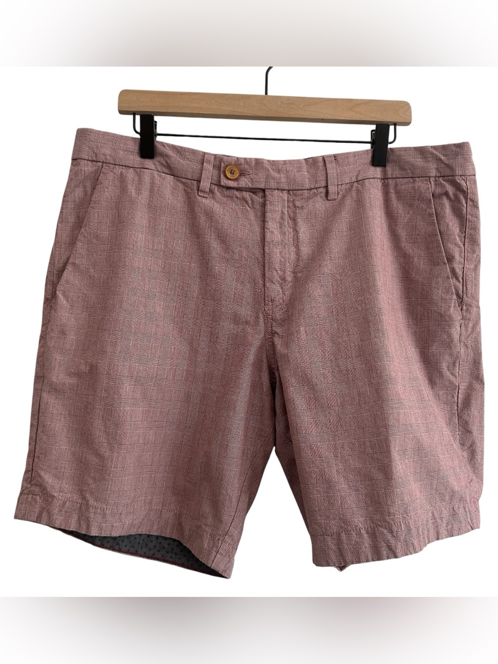 Ted‎ Baker London Men Shorts Red 38 Flat Front Paid Golf Preppy
